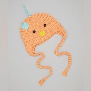 Charming Orange Kids Hat with Blue and Yellow Details